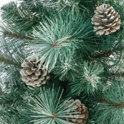 4ft. Pre-Lit Frosted Tip British Columbia Mountain Pine Artificial Christmas Tree With Pinecones, Clear Lights 14 4ft. Pre-Lit Frosted Tip British Columbia Mountain Pine Artificial Christmas Tree With Pinecones, Clear Lights -Northlight Shop D322581S 5