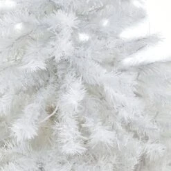 4.5ft. Pre-Lit White Artificial Christmas Tree In Red Planter, Clear LED Lights -Northlight Shop D322680S 5