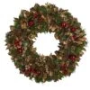 15in. Holiday Wreath With Pine Cones & Ornaments 1 15in. Holiday Wreath With Pine Cones & Ornaments -Northlight Shop D322843S 1