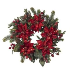 2ft. Poinsettia & Berry Wreath
