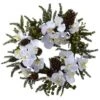 22" White Orchid & Pine Wreath 2 22" White Orchid & Pine Wreath -Northlight Shop D322866S 1