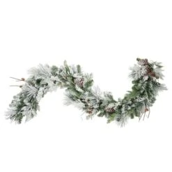 Haute Décor 6ft. Pre-Lit LED Snowfall Creek Garland -Northlight Shop D330223S 2