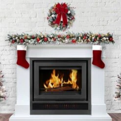 Haute Décor 6ft. Pre-Lit LED Snowfall Creek Garland -Northlight Shop D330223S 4