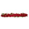 Haute Décor 6ft. Pre-Lit LED Poinsettia Garland 2 Haute Décor 6ft. Pre-Lit LED Poinsettia Garland -Northlight Shop D330224S 1