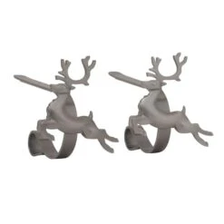 Original MantleClip® Pewter Reindeer Icons Stocking Holders, 2ct. 6 Original MantleClip® Pewter Reindeer Icons Stocking Holders, 2ct. -Northlight Shop D349366S 1 1