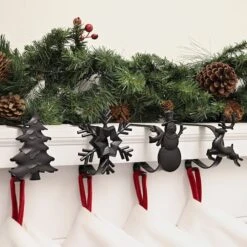 Original MantleClip® Matte Black Assorted Holiday Icons Stocking Holders, 4ct. 7 Original MantleClip® Matte Black Assorted Holiday Icons Stocking Holders, 4ct. -Northlight Shop D349376S 2