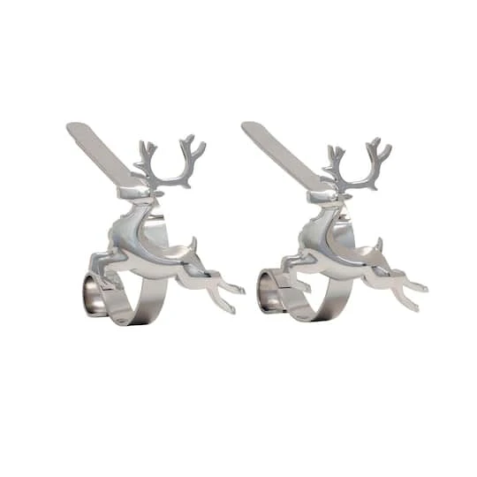 Original MantleClip® Silver Reindeer Icons Stocking Holders, 2ct. 3 Original MantleClip® Silver Reindeer Icons Stocking Holders, 2ct.
