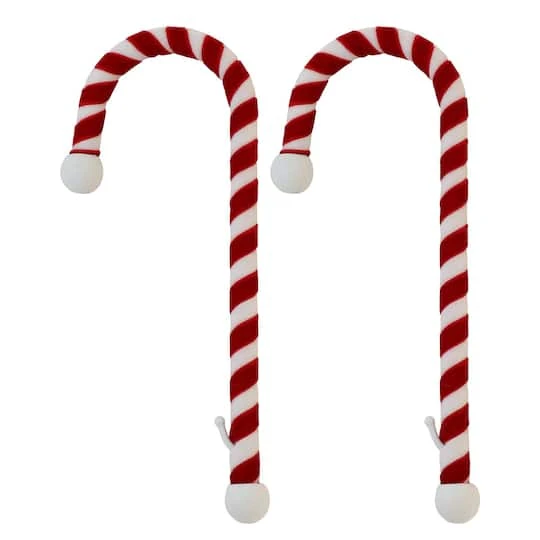Haute Decor Velvet Candy Cane Stocking Holder, 2ct. 4 Haute Decor Velvet Candy Cane Stocking Holder, 2ct. - Image 2