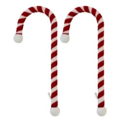 Haute Decor Velvet Candy Cane Stocking Holder, 2ct.