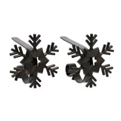 Haute Decor Matte Black Original MantleClips With Snowflake Icon, 2ct.