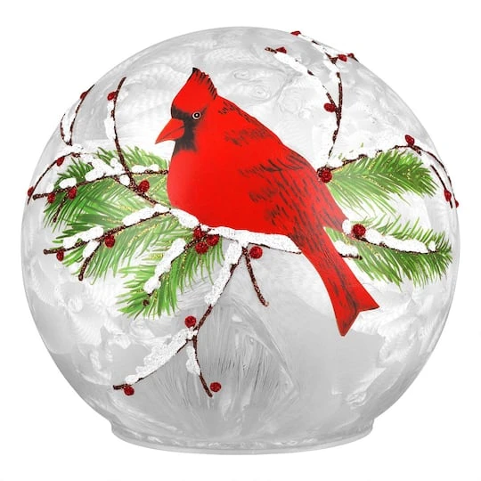 Haute Decor 6" Lighted Cardinal Christmas Globe 3 Haute Decor 6" Lighted Cardinal Christmas Globe