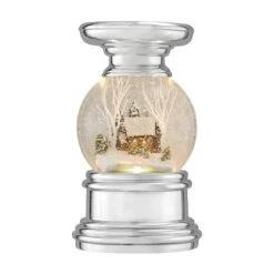Haute Decor Snowburstâ„¢ Log Cabin Christmas Snow Globe Candle Holder