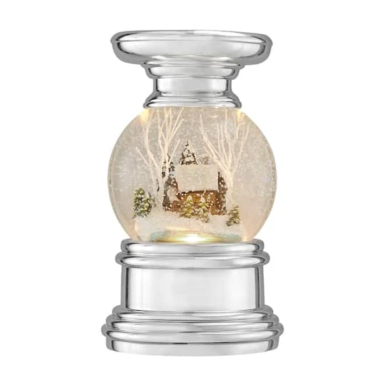 Haute Decor Snowburst™ Log Cabin Christmas Snow Globe Candle Holder 3 Haute Decor Snowburst™ Log Cabin Christmas Snow Globe Candle Holder