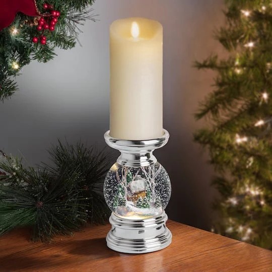 Haute Decor Snowburst™ Log Cabin Christmas Snow Globe Candle Holder 5 Haute Decor Snowburst™ Log Cabin Christmas Snow Globe Candle Holder - Image 3