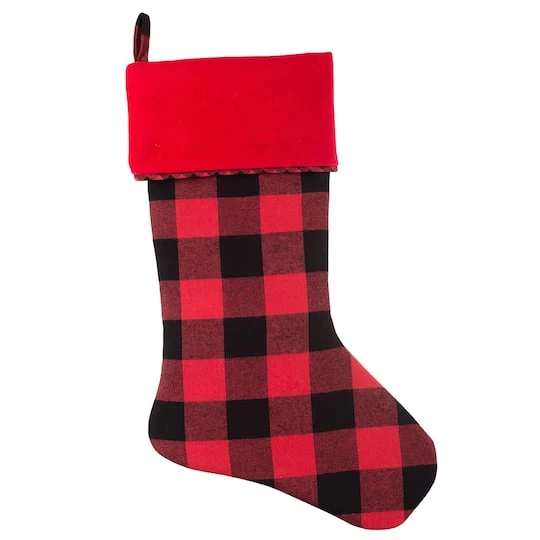 Haute Decor HangRight™ Red & Black Buffalo Check Christmas Stocking 4 Haute Decor HangRight™ Red & Black Buffalo Check Christmas Stocking - Image 2