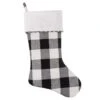 Haute Decor HangRight™ 20" Black & White Buffalo Check Stocking, 4ct. -Northlight Shop D349560S 1