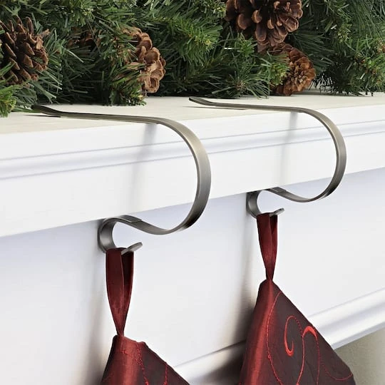 Original MantleClip® Pewter Stocking Holders, 2ct. 5 Original MantleClip® Pewter Stocking Holders, 2ct. - Image 3
