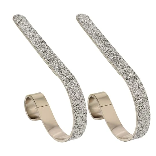 Original MantleClip® Silver Glitter Stocking Holders, 2ct. 3 Original MantleClip® Silver Glitter Stocking Holders, 2ct.