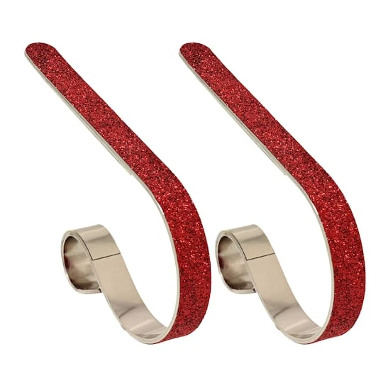 Original MantleClip® Red Glitter Stocking Holders, 2ct. 3 Original MantleClip® Red Glitter Stocking Holders, 2ct.