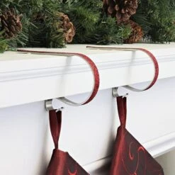 Original MantleClip® Red Glitter Stocking Holders, 2ct. 7 Original MantleClip® Red Glitter Stocking Holders, 2ct. -Northlight Shop D349581S 2