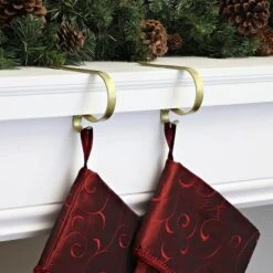 Original MantleClip® Gold Foil Stocking Holders, 2ct. -Northlight Shop D349583S 2