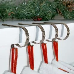Original MantleClip® Holly Embossed Oil-Rubbed Bronze Stocking Holders, 4ct. 7 Original MantleClip® Holly Embossed Oil-Rubbed Bronze Stocking Holders, 4ct. -Northlight Shop D349590S 2