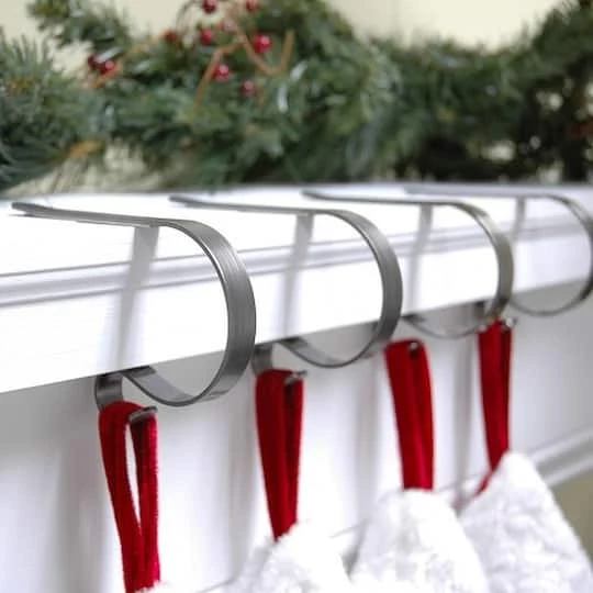 Original MantleClip® Pewter Stocking Holders, 4ct. 5 Original MantleClip® Pewter Stocking Holders, 4ct. - Image 3