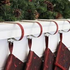 Original MantleClip® Red Glitter Stocking Holders, 4ct. -Northlight Shop D349605S 2