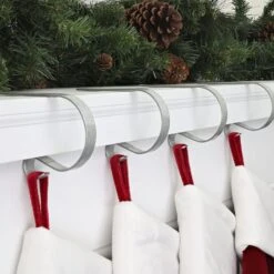 Original MantleClip® Galvanized Stocking Holders, 4ct. -Northlight Shop D349614S 2
