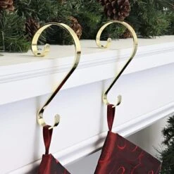 Haute Decor Stocking Scroll® Brass Stocking Holders, 2ct. 7 Haute Decor Stocking Scroll® Brass Stocking Holders, 2ct. -Northlight Shop D349623S 2