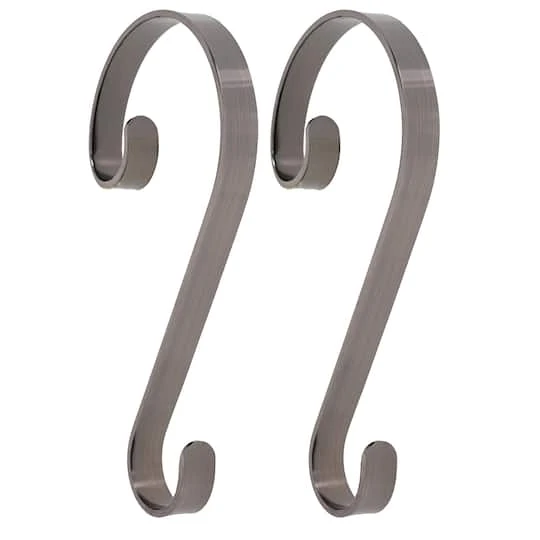 Haute Decor Stocking Scroll® Brushed Nickel Stocking Holders, 2ct. 3 Haute Decor Stocking Scroll® Brushed Nickel Stocking Holders, 2ct.