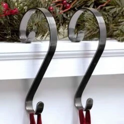 Haute Decor Stocking Scroll® Brushed Nickel Stocking Holders, 2ct. 7 Haute Decor Stocking Scroll® Brushed Nickel Stocking Holders, 2ct. -Northlight Shop D349628S 2