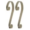 Haute Decor Stocking Scroll® Holly Embossed Antique Brass Stocking Holders, 2ct. -Northlight Shop D349631S 1