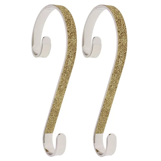 Haute Decor Stocking Scroll® Gold Glitter Stocking Holders, 2ct. 4 Haute Decor Stocking Scroll® Gold Glitter Stocking Holders, 2ct. - Image 2