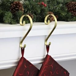 Haute Decor Stocking Scroll® Gold Foil Stocking Holders, 2ct. 7 Haute Decor Stocking Scroll® Gold Foil Stocking Holders, 2ct. -Northlight Shop D349638S 2