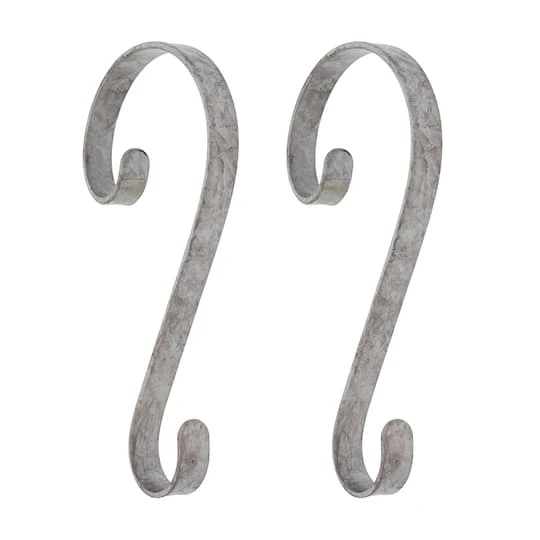 Haute Decor Stocking Scroll® Galvanized Stocking Holders, 2ct. 3 Haute Decor Stocking Scroll® Galvanized Stocking Holders, 2ct.