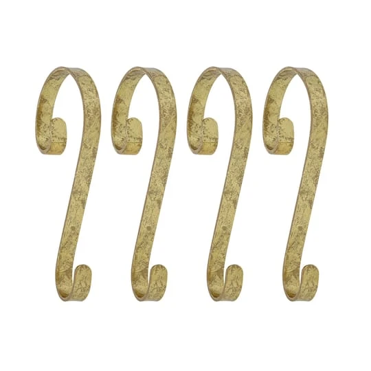 Haute Decor Stocking Scroll® Gold Foil Stocking Holders, 4ct. 3 Haute Decor Stocking Scroll® Gold Foil Stocking Holders, 4ct.