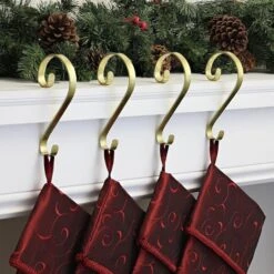 Haute Decor Stocking Scroll® Gold Foil Stocking Holders, 4ct. 7 Haute Decor Stocking Scroll® Gold Foil Stocking Holders, 4ct. -Northlight Shop D349654S 2