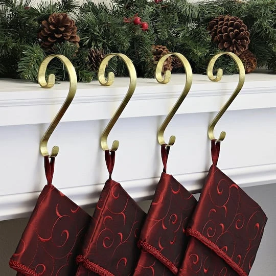 Haute Decor Stocking Scroll® Gold Foil Stocking Holders, 4ct. 5 Haute Decor Stocking Scroll® Gold Foil Stocking Holders, 4ct. - Image 3