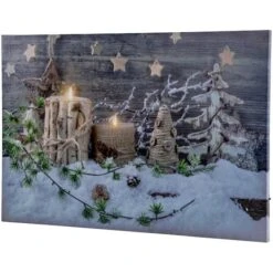 Northlight LED Lighted Country Rustic Winter Christmas Canvas Wall Art -Northlight Shop D361842S 11