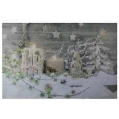 Northlight LED Lighted Country Rustic Winter Christmas Canvas Wall Art -Northlight Shop D361842S 14