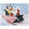 Northlight LED Back Lit Santa Claus & Sleigh Pepsi Christmas Wall Art