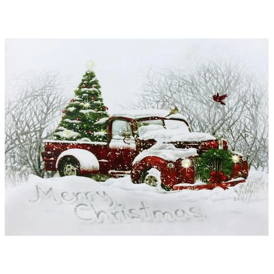 Northlight LED Lighted Truck & Tree Christmas Canvas Wall Art 3 Northlight LED Lighted Truck & Tree Christmas Canvas Wall Art