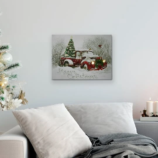 Northlight LED Lighted Truck & Tree Christmas Canvas Wall Art 5 Northlight LED Lighted Truck & Tree Christmas Canvas Wall Art - Image 3