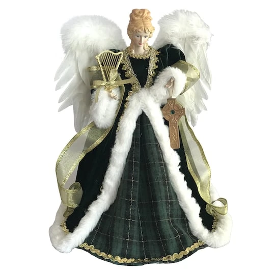 Santa's Workshop 16" Green Angel Tree Topper 4 Santa's Workshop 16" Green Angel Tree Topper - Image 2