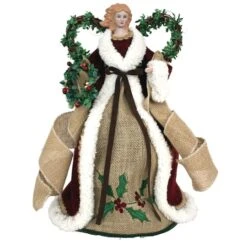 Santa's Workshop 16" Country Poinsettia Angel Tree Topper -Northlight Shop D362291S 1 1