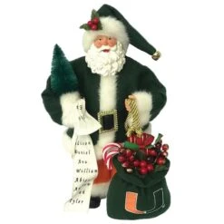 Santa's Workshop 12" University Of Miami Santa 5 Santa's Workshop 12" University Of Miami Santa -Northlight Shop D362307S 1 1