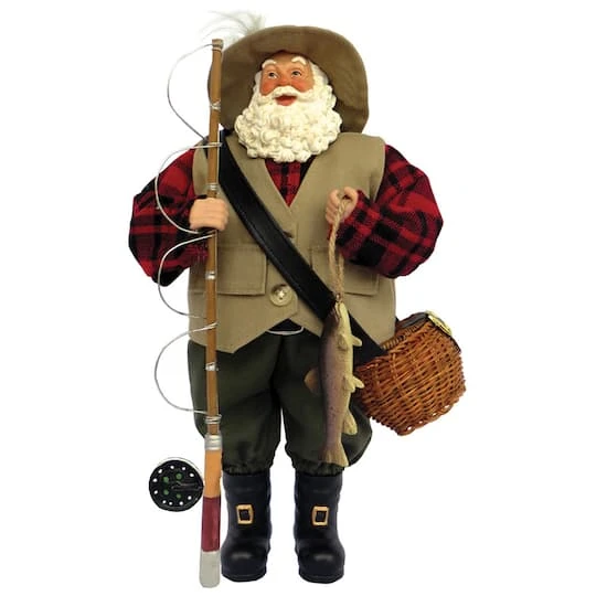 Santa's Workshop 12" Fly Fishing Santa Figurine 3 Santa's Workshop 12" Fly Fishing Santa Figurine