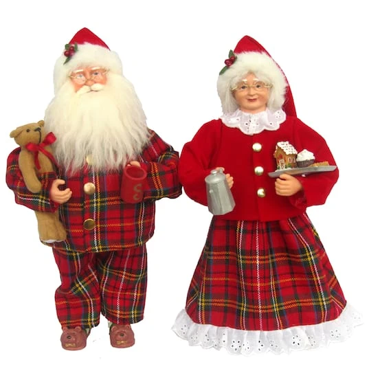 Santa's Workshop 15" Plaid Pajama Clauses Set 4 Santa's Workshop 15" Plaid Pajama Clauses Set - Image 2