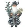 Santa's Workshop 15" Black & White Plaid Claus -Northlight Shop D362551S 1